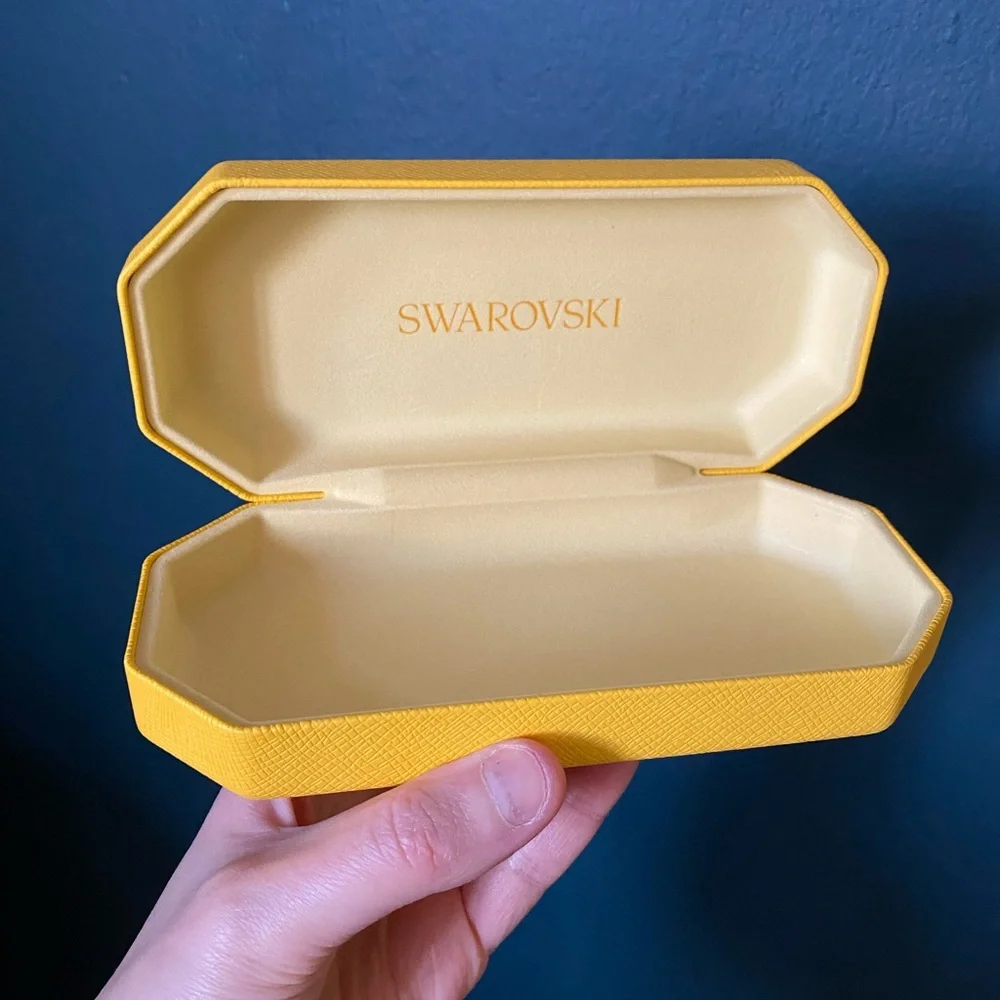 Swarovski Yellow Clamshell Glasses Case
